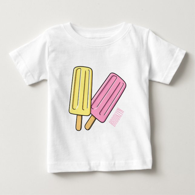 T-shirt Pour Bébé Illustration de Ice pop (Devant)