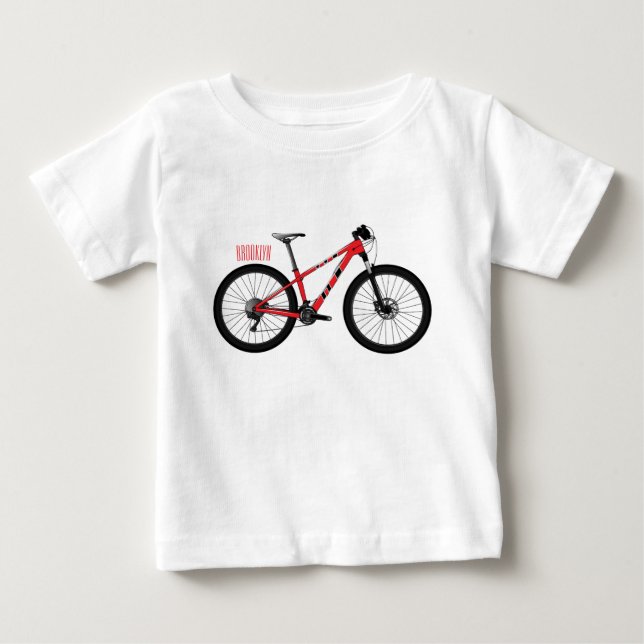 T-shirt Pour Bébé Illustration de la bande dessinée de vélo (Devant)