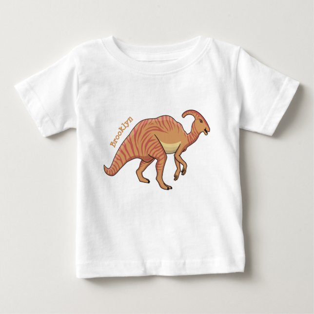 T-shirt Pour Bébé Illustration de la caricature de dinosaure du para (Devant)