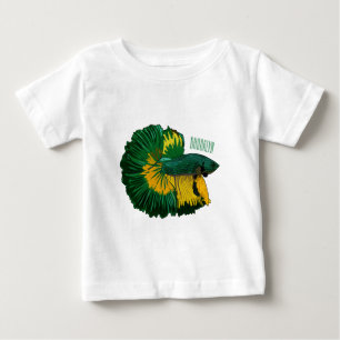 T-shirt Pour Bébé Illustration de la caricature de poisson de combat