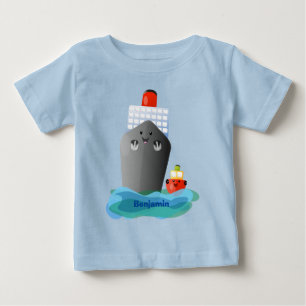 T-shirt Pour Bébé Illustration de la caricature de remorqueur de paq
