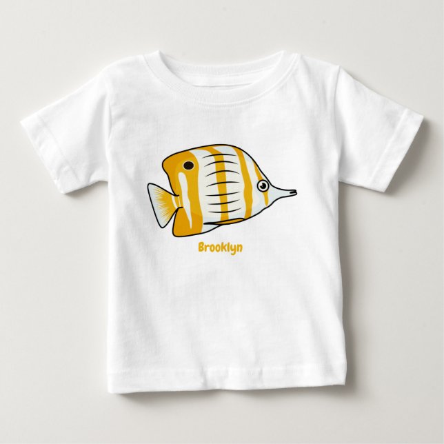 T-shirt Pour Bébé Illustration de la caricature du poisson papillon  (Devant)