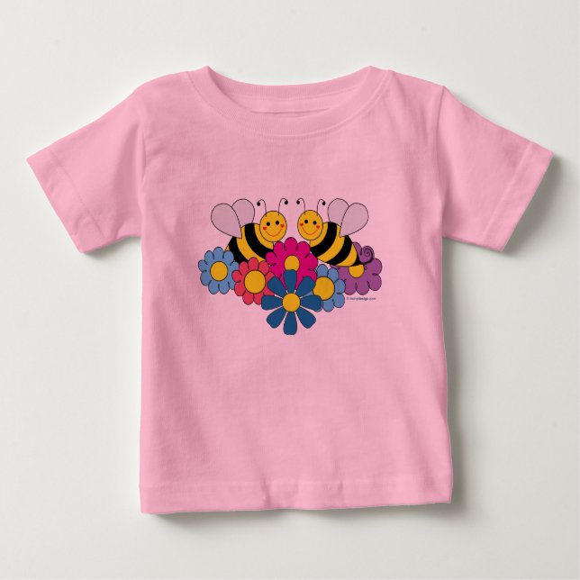 T-shirt Pour Bébé Illustration de la conception des abeilles et des  (Devant)