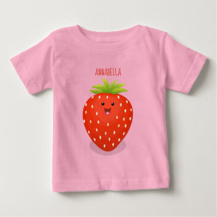 T-shirt Pour Bébé Illustration de la fraise Cute kawaii