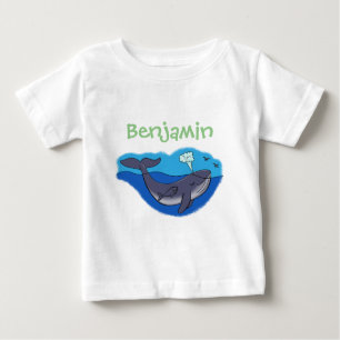 T-shirt Pour Bébé Illustration de la petite baleine et de la mère