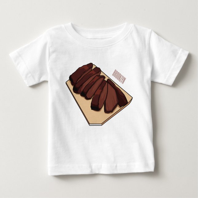 T-shirt Pour Bébé Illustration de la poitrine de boeuf (Devant)