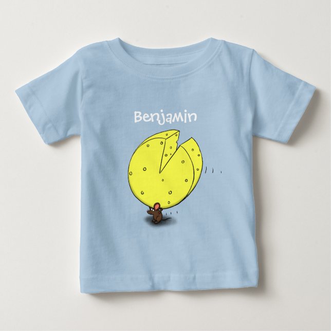 T-shirt Pour Bébé Illustration de la souris mignonne et du fromage (Devant)