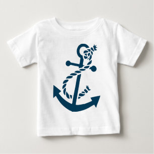 T-shirt Pour Bébé Illustration de l'Ancre de bateau nautique bleu de