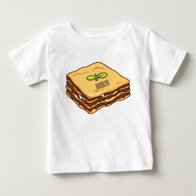 T-shirt Pour Bébé Illustration de Lasagna (Devant)