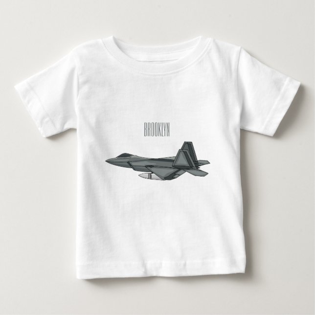 T-shirt Pour Bébé Illustration de l'avion de chasse (Devant)