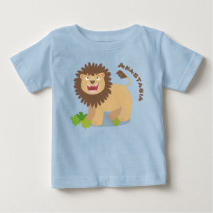 T-shirt Pour Bébé Illustration de l'effervescence de lions heureux