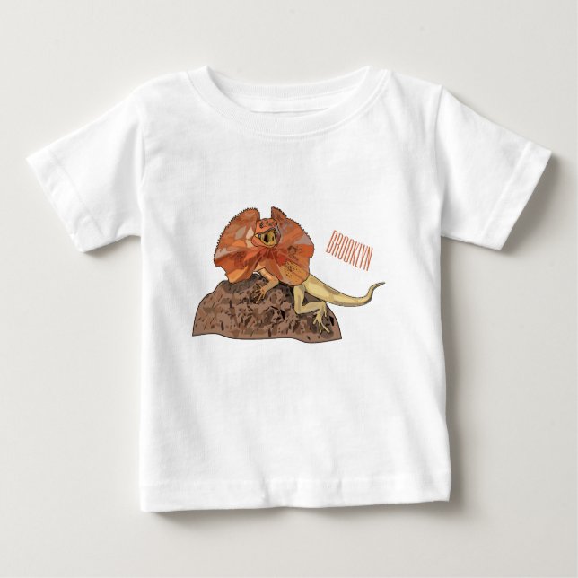 T-shirt Pour Bébé Illustration de lézard à col frisé (Devant)