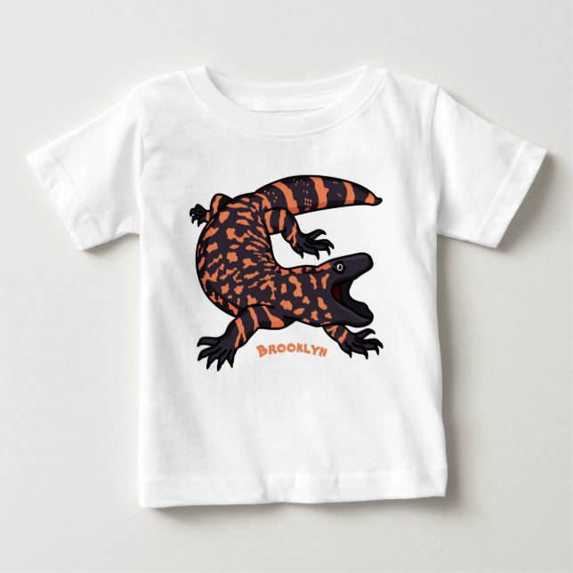 T-shirt Pour Bébé Illustration de lézard géant affamé (Devant)