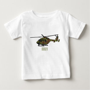 T-shirt Pour Bébé Illustration de l'hélicoptère de l'armée