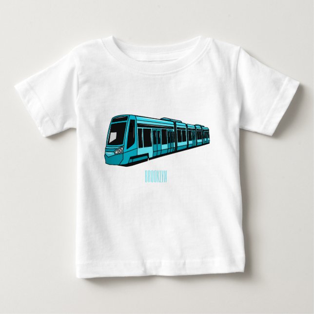 T-shirt Pour Bébé Illustration de locomotive électrique (Devant)