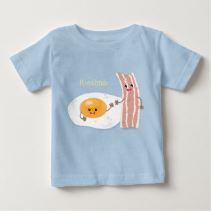 T-shirt Pour Bébé Illustration de l'oeuf de Cute kawaii et du bacon