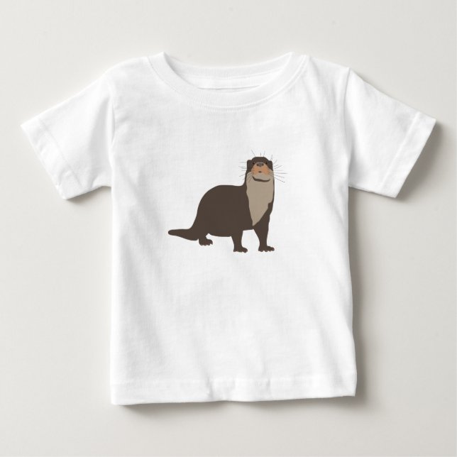 T-shirt Pour Bébé Illustration de loutre mignonne (Devant)
