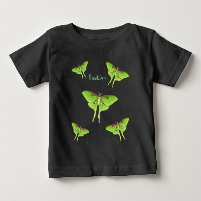 T-shirt Pour Bébé Illustration de Luna Moth (Devant)