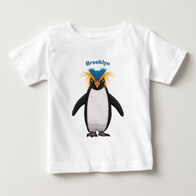 T-shirt Pour Bébé Illustration de mignon macaroni pingouin (Devant)