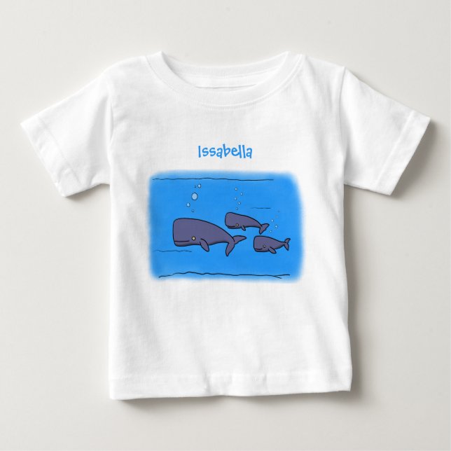 T-shirt Pour Bébé Illustration de mignonne migratrice de baleines à  (Devant)