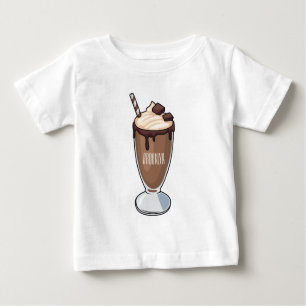 T-shirt Pour Bébé Illustration de milk-shake au chocolat