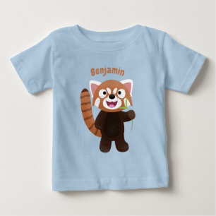 T-shirt Pour Bébé Illustration de panda rouge mignon
