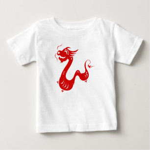 T-SHIRT POUR BÉBÉ ILLUSTRATION DE PAPERCUT CHINOIS ZODIAC DRAGON