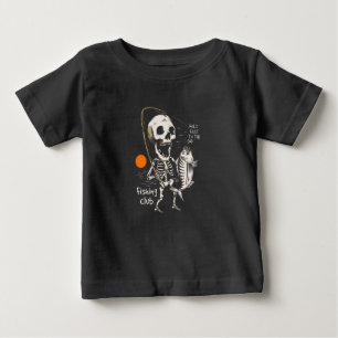 T-shirt Pour Bébé Illustration de pêche à squelette dessinée à la ma