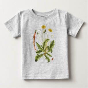 T-shirt Pour Bébé Illustration de pissenlit vintage
