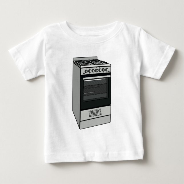 T-shirt Pour Bébé Illustration de poêle électrique (Devant)