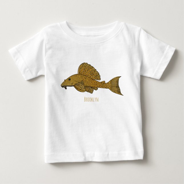 T-shirt Pour Bébé Illustration de poisson Pleco (Devant)