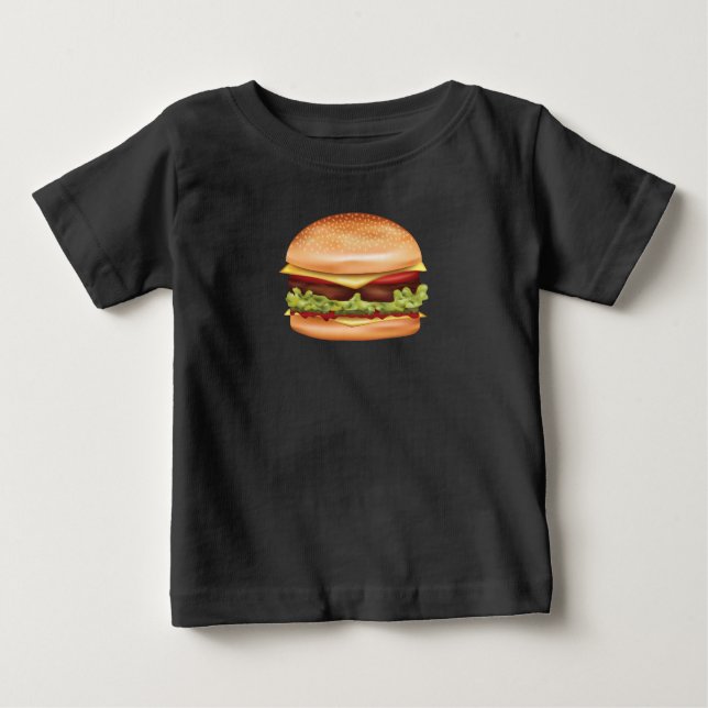 T-shirt Pour Bébé Illustration de restauration rapide de hamburger (Devant)