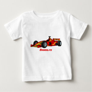 T-shirt Pour Bébé Illustration de voitures de course à grande vitess