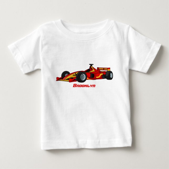 T-shirt Pour Bébé Illustration de voitures de course à grande vitess (Devant)