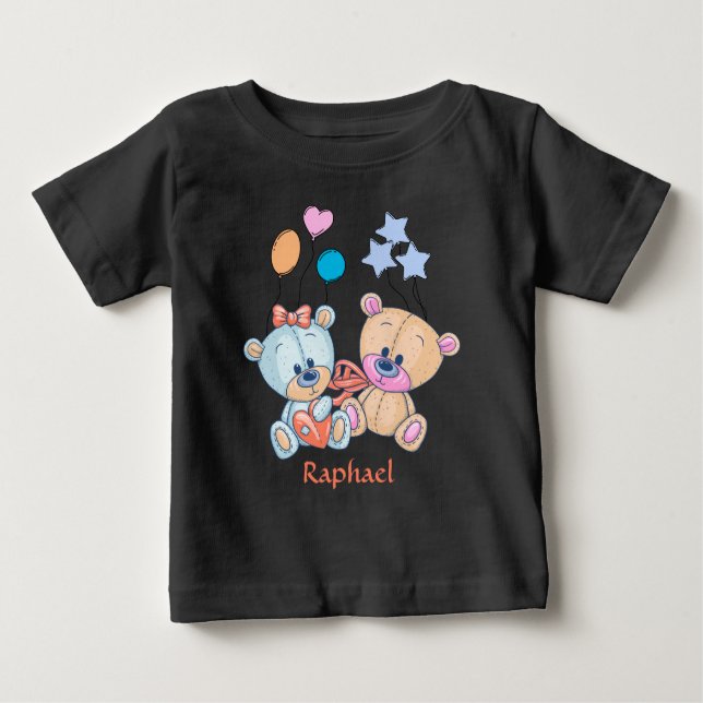 T-shirt Pour Bébé Illustration des nounours et des ballons (Devant)