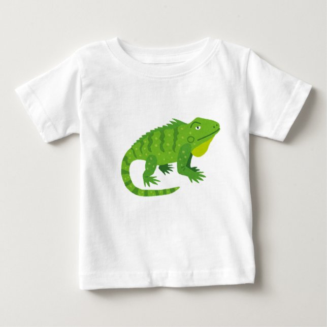 T-shirt Pour Bébé Illustration d'Iguana verte (Devant)