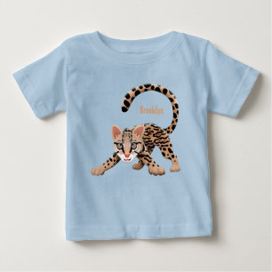 T-shirt Pour Bébé Illustration d'ocelot mignon