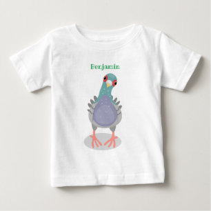 T-shirt Pour Bébé Illustration drôle de pigeon curieux