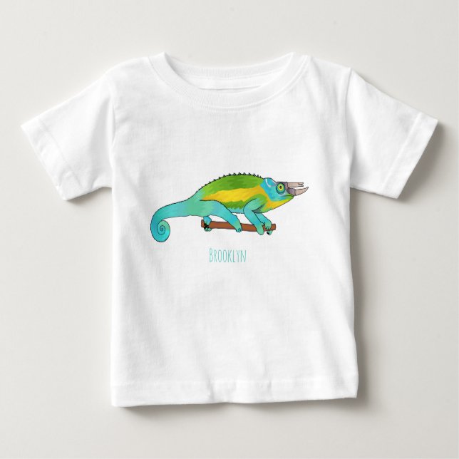 T-shirt Pour Bébé Illustration du caméléon de Jackson (Devant)