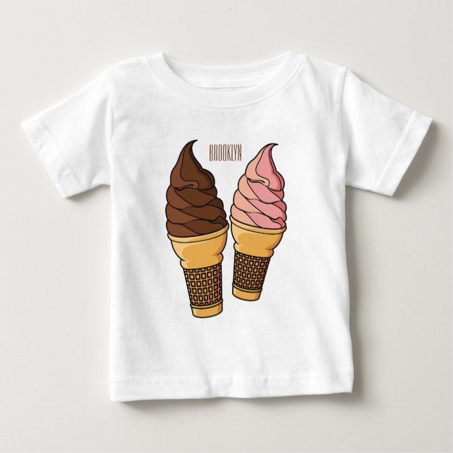 T-shirt Pour Bébé Illustration du cône de crème glacée (Devant)