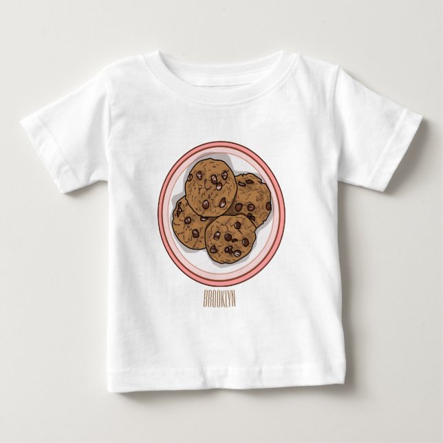 T-shirt Pour Bébé Illustration du cookie de puce à chocolat (Devant)