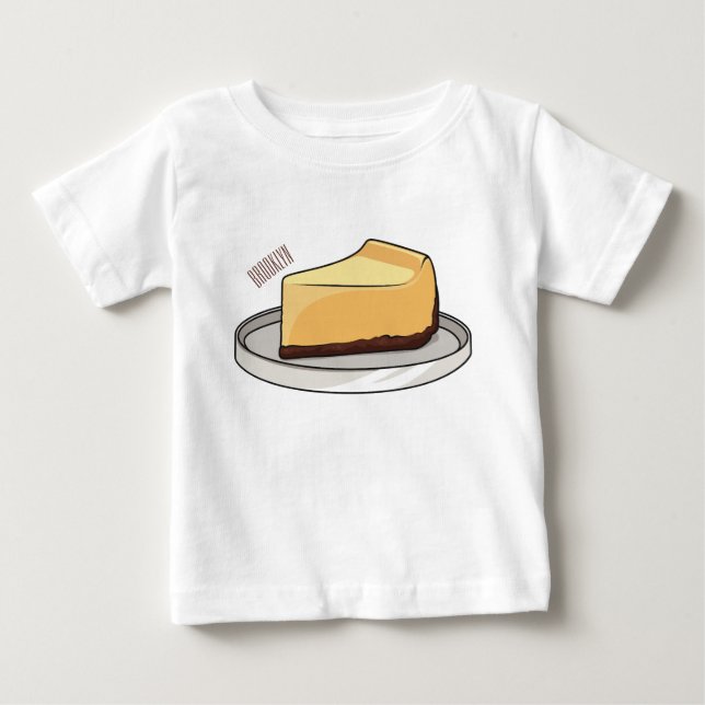 T-shirt Pour Bébé Illustration du dessin animé Cheesecake (Devant)