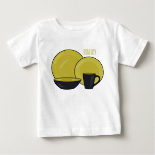 T-shirt Pour Bébé Illustration du jeu de produits de table