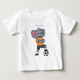 T-shirt Pour Bébé Illustration du joueur de football éléphant