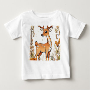T-shirt Pour Bébé Illustration du livre de coloriage de cerfs mignon