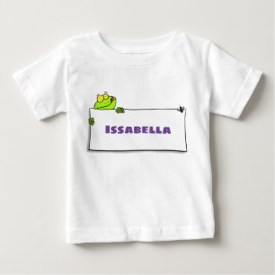 T-shirt Pour Bébé Illustration du panneau de grenouille verte mignon