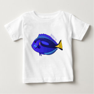 T-shirt Pour Bébé Illustration du poisson de la cuve bleue