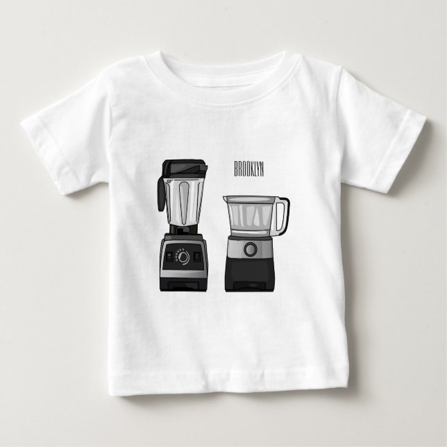 T-shirt Pour Bébé Illustration du processeur et du mixeur alimentair (Devant)