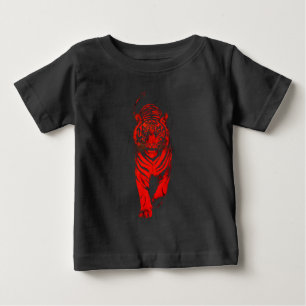 T-shirt Pour Bébé Illustration du Tigre Rouge – Art Animalier Graphi