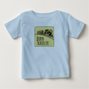 T-shirt Pour Bébé Illustration du train du voyageur né Arrière - pla
